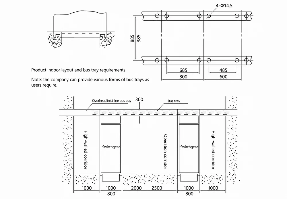 Schematic diagram of product installation foundation