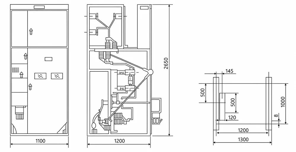 Shape and installation dimensions